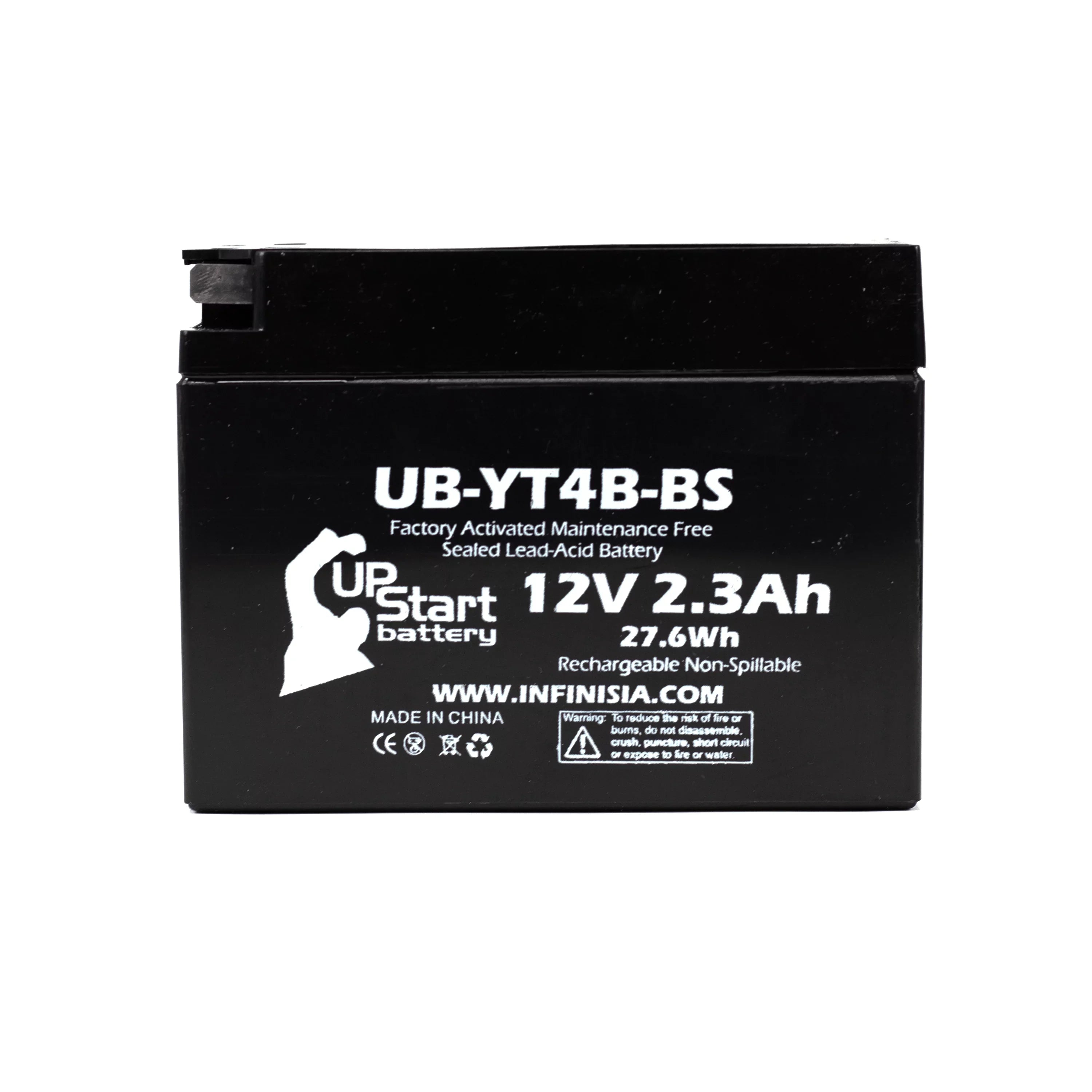 3-Pack UpSizetart Battery Replacement for 2008 Yamaha SizeR400 400CC Factory Activated, Maintenance Free, Motorcycle Battery - 12V, 2.3Ah, UB-YT4B-BSize