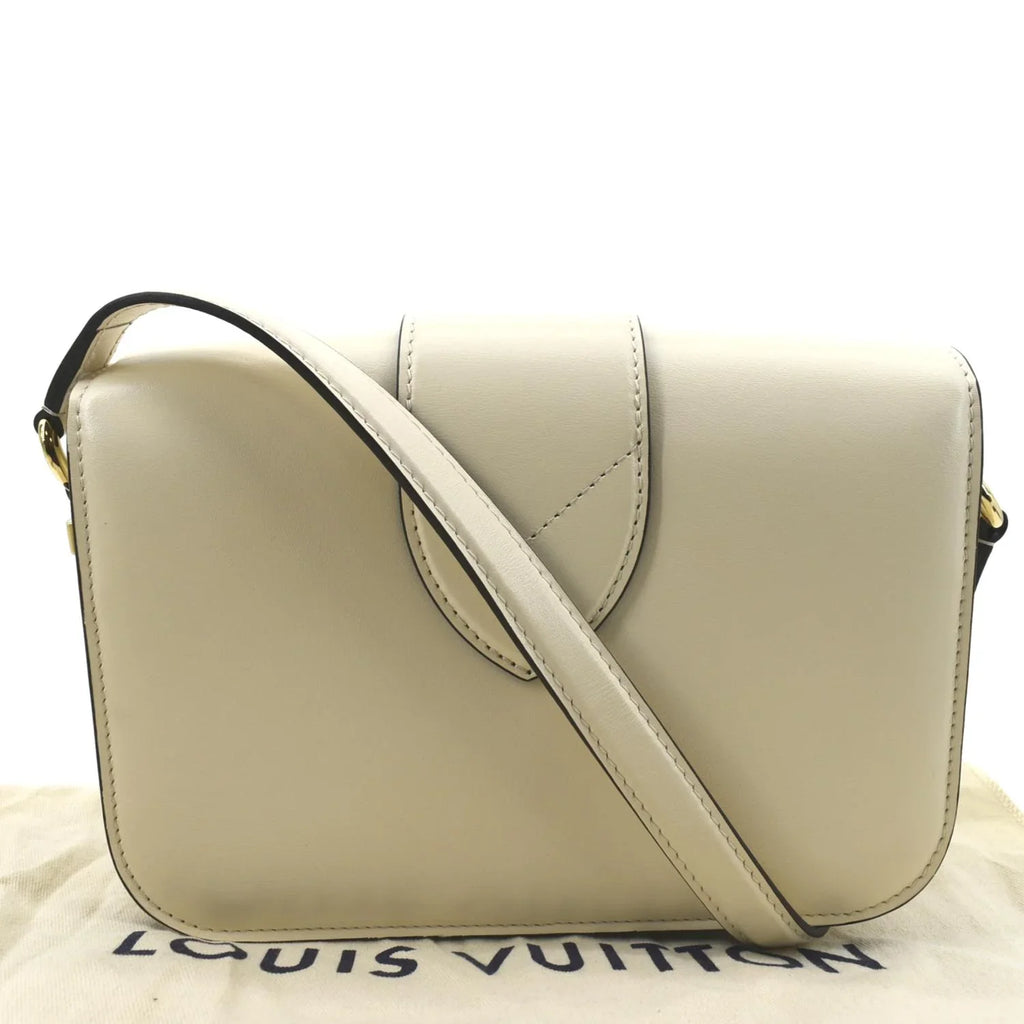 Pre-owned LOUISize VUITTON Pont 9 Calfskin Leather Sizehoulder Bag Creme