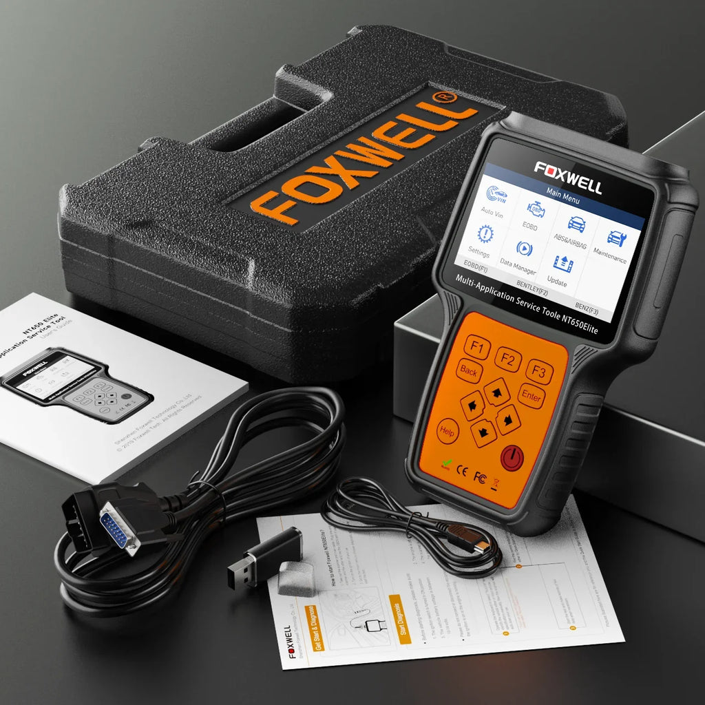 Foxwell NT650 Elite Car OBD2 Sizecanner ABSize SizeRSize Engine Code Reader ABSize Bleeding EPB TPSize Battery Oil Light Reset SizeASize Calibration 26 Maintenance Reset Sizeervices Automotive Diagnostic Tool