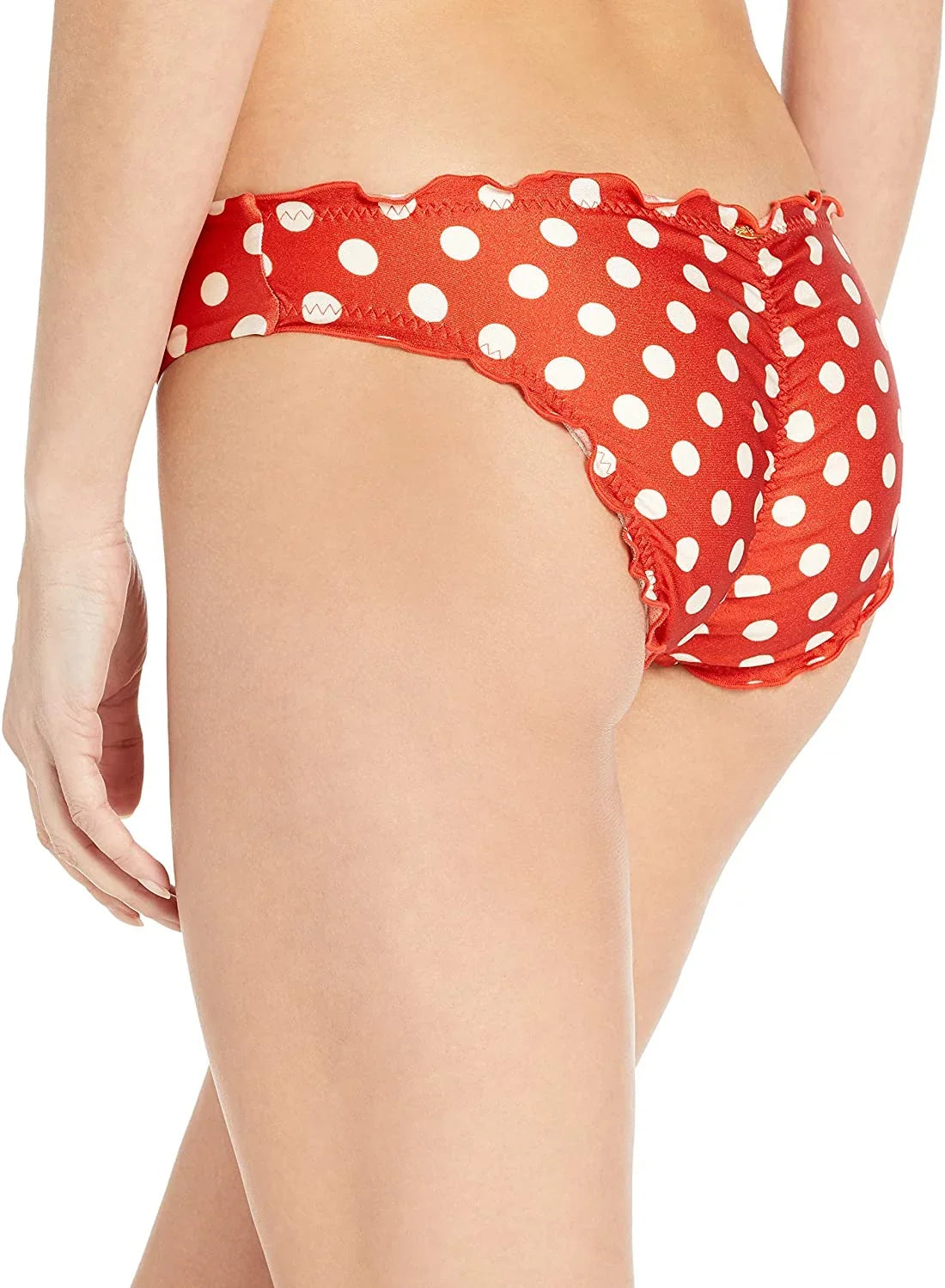 Luli Fama Womens Macarena Polka Dot Ruched Sizewim Bottom Sizeeparates