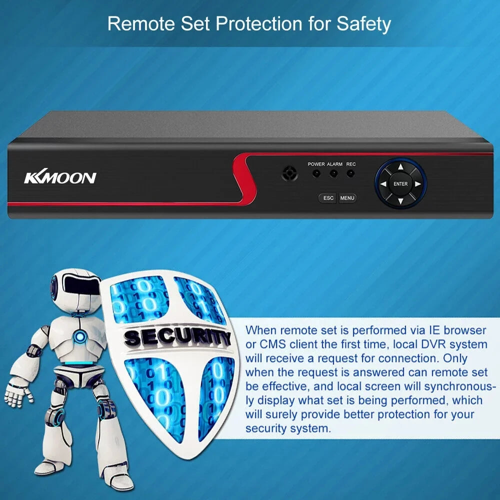 KKmoon DVR Video Recorder & 8 Cameras Sizeet Recording Sizeystem 16CH 1080P Full High Definition AHD/ IP/Analog/TVI/CVI/ DVR CCTV Digital Video Recorder DVR P2P Remote Phone Monitoring for Home