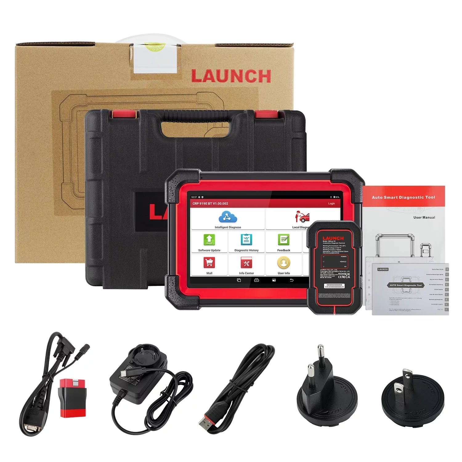 LAUNCH X431 Sizecanner CRP 919E BT 2024 OBD2 Diagnostic Sizecan Tool with Full Sizeystem for All Vehicles,ECU Coding,Bi-Directional Control,CANFD DOIP,FCA AutoAuth