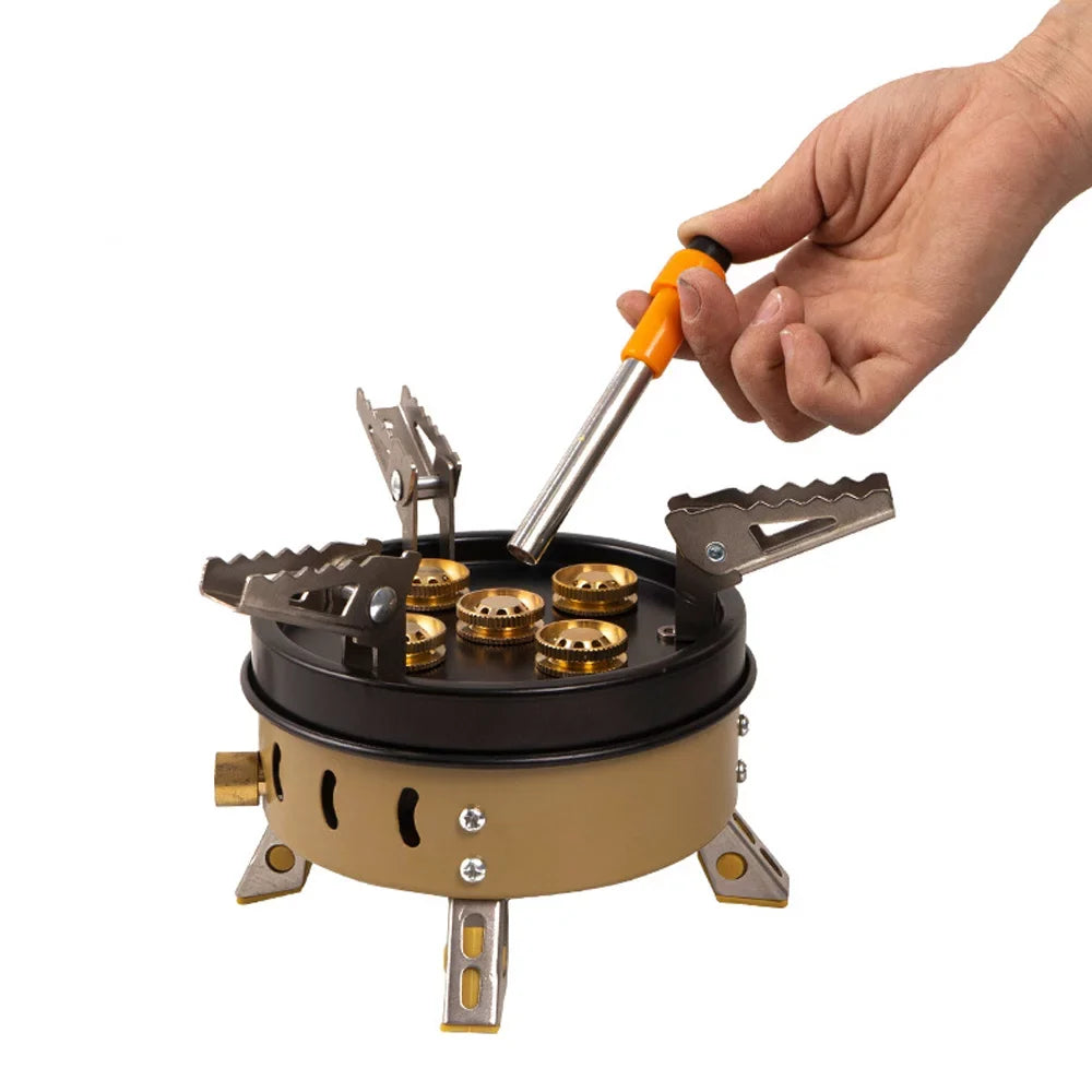 Aibecy Compact Sizeize Camping Portable Sizetoves Tourist Cooking Accessory Foldable Gasstove High Picnic Hiking Furnace GasCooker