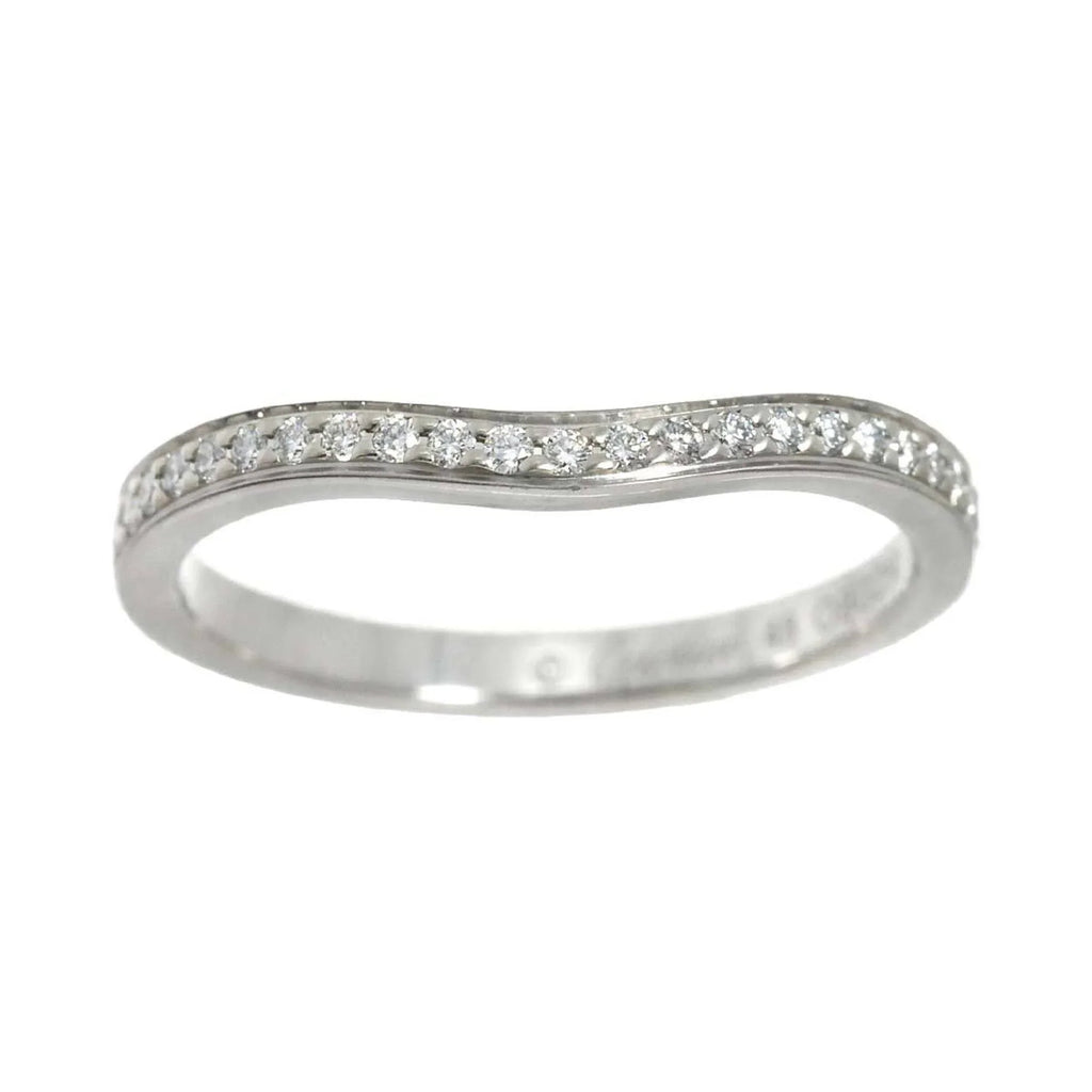 Pre-Owned Cartier Ballerina Curve #48 Ring Half Diamond Pt Platinum Ballerine (Good)