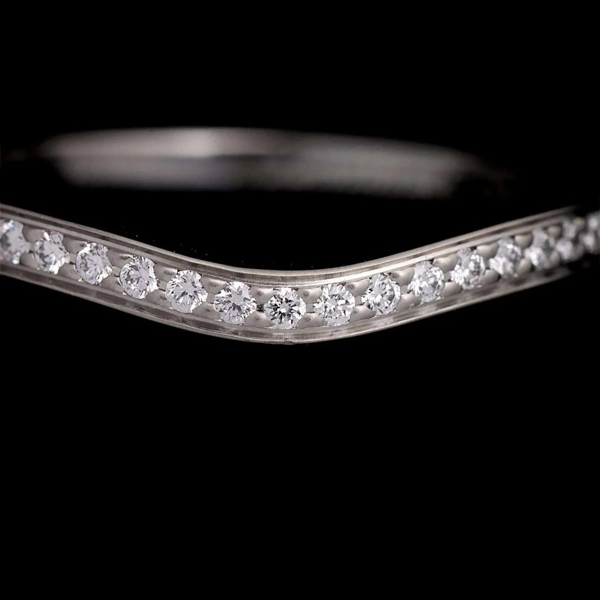 Pre-Owned Cartier Ballerina Curve #48 Ring Half Diamond Pt Platinum Ballerine (Good)