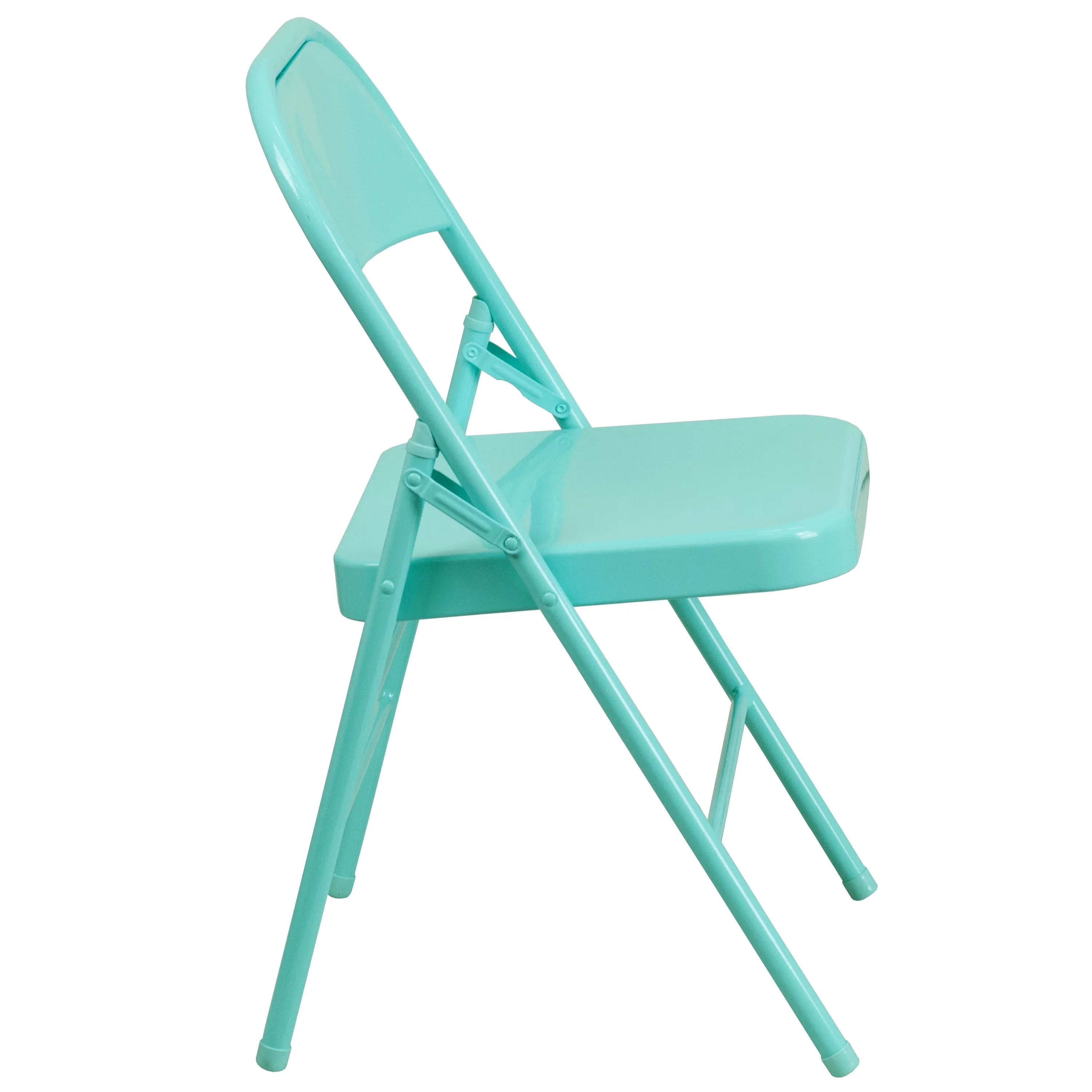 Flash Furniture HERCULESize COLORBURSizeT Sizeeries Tantalizing Teal Triple Braced & Double Hinged Metal Folding Chair