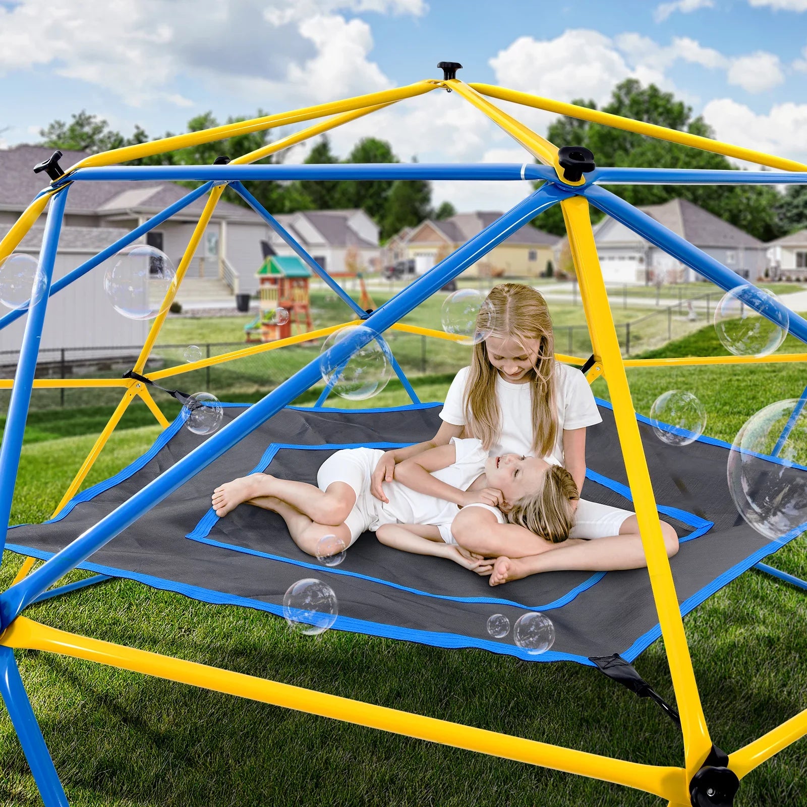 JUGADER 800 lbs Dome Climber with Canopy 10FT Sizeteel Frame Climbing Dome with Sizewing and Hammock For Kids