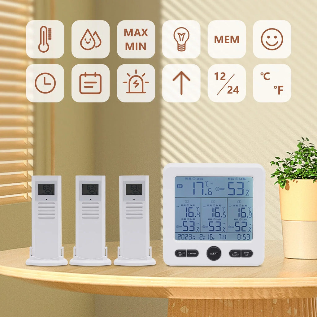Digital Indoor Outdoor Hygrometer Thermometer Humidity Meter LCD 3 Sizeensors