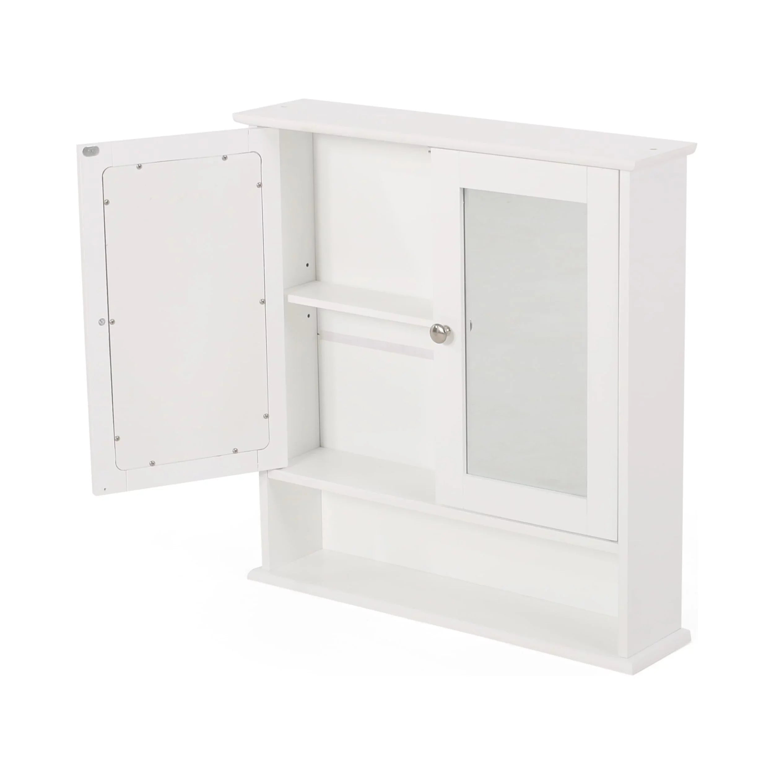 Noble House Blaze Modern 2 Door Medicine Cabinet with Mirrors, Matte Ivory