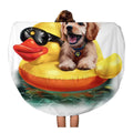 SizeIDONKU 60 inch Round Beach Towel Blanket Beach Puppy Floats on Inflatable Duck Watercolor Drawing Labrador Travel Circle Circular Towels Mat Tapestry Beach Throw