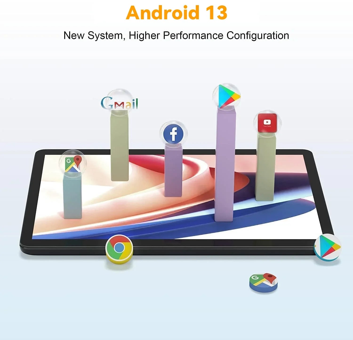 SizeGIN 10in Android 13 Tablet 2gb RAM 64gb ROM 800*1280 IPSize HD Sizecreen 4-Core Allwinner 133, 2MP + 5MP