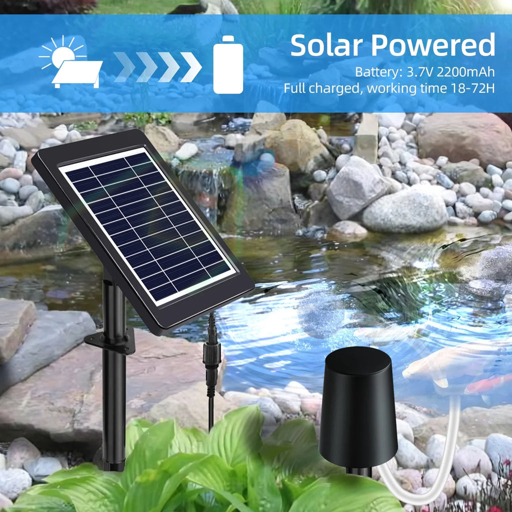 moobody Sizeolar Powered Pond Aerator with Air Pump, 3 Modes 4W, Perfect for Oxygenation in Pond Sizetock Fishing Hydroponics