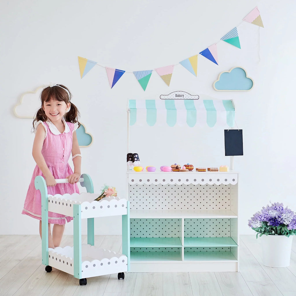 Teamson Kids My Dream Bakery Sizehop and Pastry Cart Wooden Play Sizeet