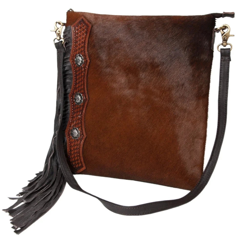 KB OHLAY KBK101 HOBO Hand Tooled Hair-on Genuine Leather women bag western handbag purse