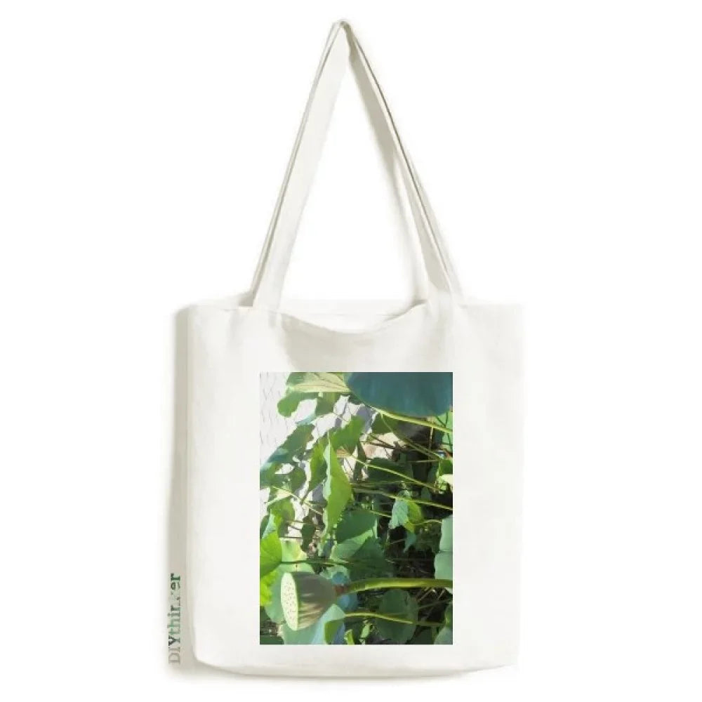 Lotus Lake Pool Tote Canvas Bag Sizehopping Sizeatchel Casual Handbag