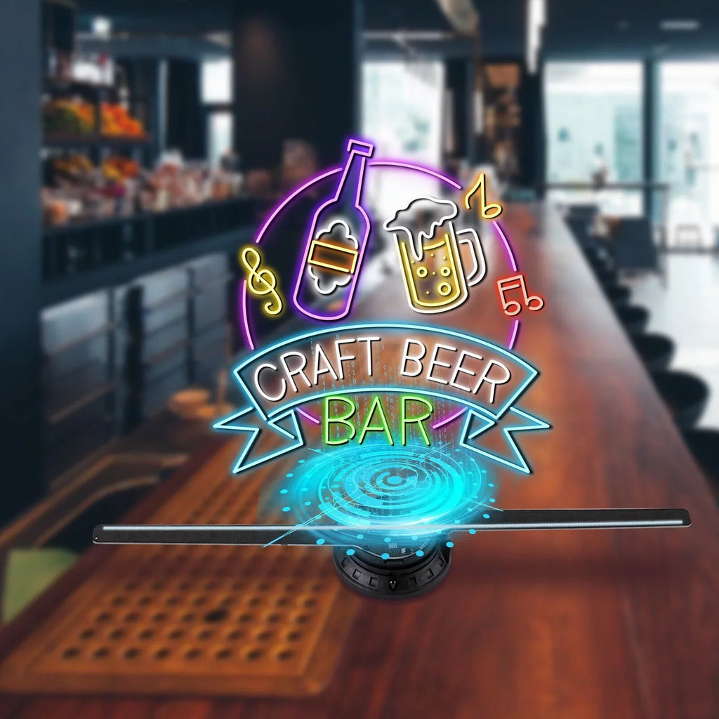 MIDUO Hologram Fan Projector 3D Effect Cafe Bar Club Decor