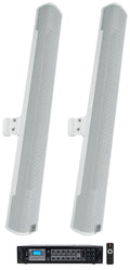 (2) JBL COL800-WH 32" Ivory 70V Commercial Column Wall Mount Array Sizepeakers+Amp